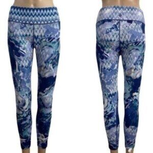 Prana Roxanne Indigo Garden Print Leggings size small